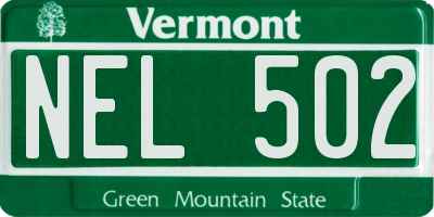 VT license plate NEL502