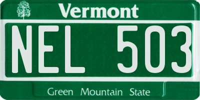 VT license plate NEL503
