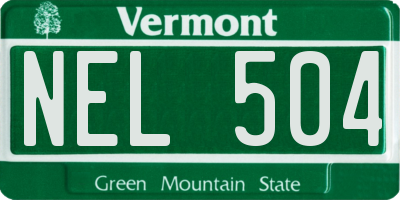 VT license plate NEL504