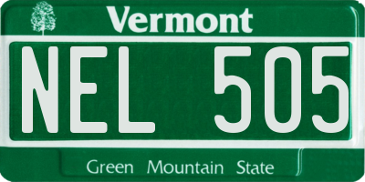 VT license plate NEL505