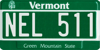 VT license plate NEL511