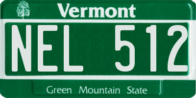 VT license plate NEL512