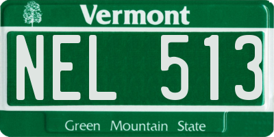 VT license plate NEL513