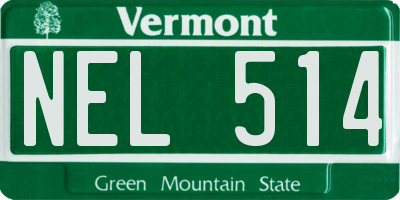 VT license plate NEL514