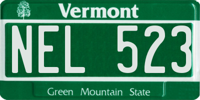 VT license plate NEL523