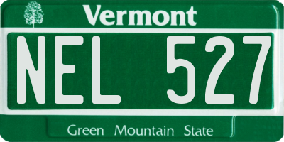 VT license plate NEL527