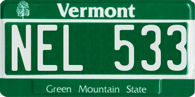 VT license plate NEL533