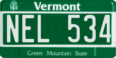 VT license plate NEL534