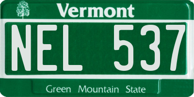 VT license plate NEL537