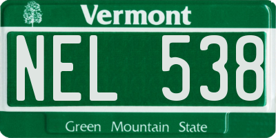 VT license plate NEL538