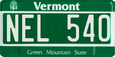 VT license plate NEL540