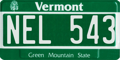 VT license plate NEL543