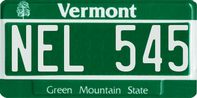 VT license plate NEL545