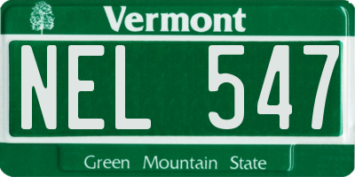 VT license plate NEL547