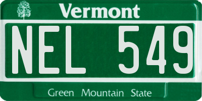 VT license plate NEL549