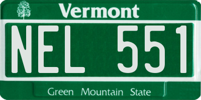VT license plate NEL551
