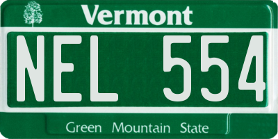 VT license plate NEL554