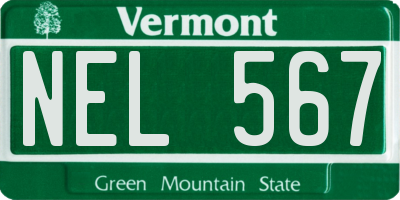 VT license plate NEL567