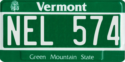 VT license plate NEL574