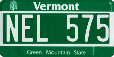 VT license plate NEL575