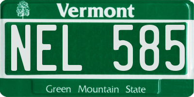 VT license plate NEL585