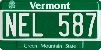 VT license plate NEL587