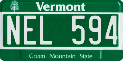 VT license plate NEL594
