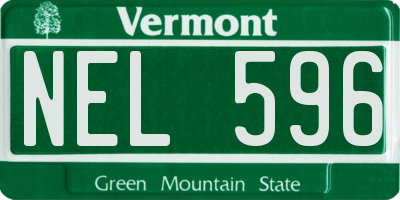 VT license plate NEL596