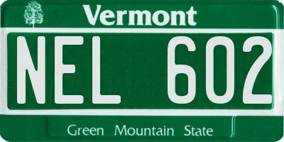 VT license plate NEL602