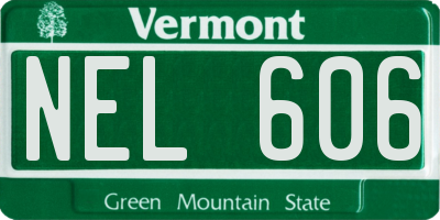 VT license plate NEL606