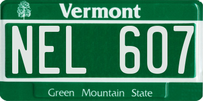 VT license plate NEL607