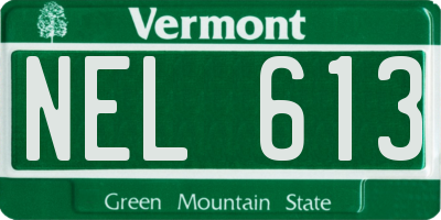 VT license plate NEL613