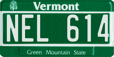 VT license plate NEL614