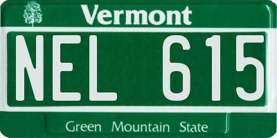 VT license plate NEL615