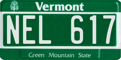 VT license plate NEL617