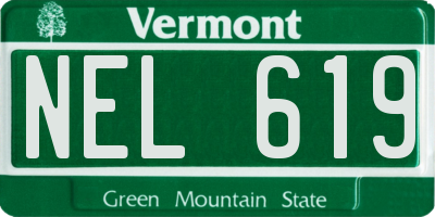VT license plate NEL619