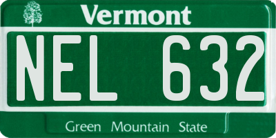 VT license plate NEL632