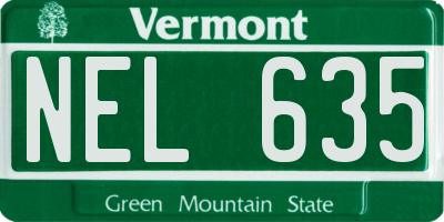 VT license plate NEL635
