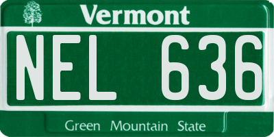 VT license plate NEL636