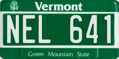 VT license plate NEL641