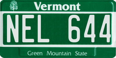 VT license plate NEL644