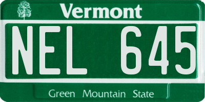 VT license plate NEL645