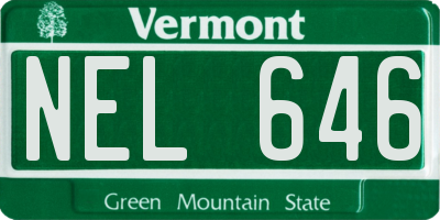 VT license plate NEL646