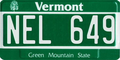 VT license plate NEL649