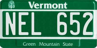 VT license plate NEL652