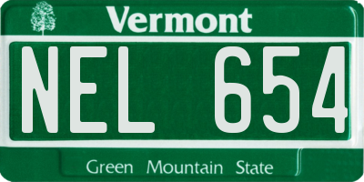 VT license plate NEL654