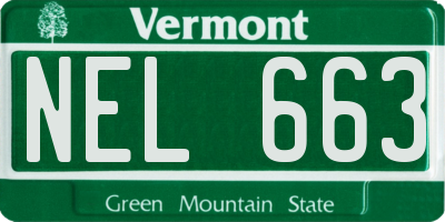 VT license plate NEL663