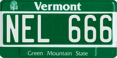 VT license plate NEL666