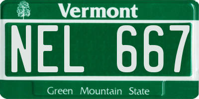 VT license plate NEL667