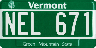 VT license plate NEL671